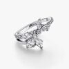 Funkelnder asymmetrischer Herbarium-Cluster-Ring – Sterlingsilber Funkelnder asymmetrischer Herbarium-Cluster-Ring – Sterlingsilber