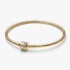 Funkelnder Bangle mit Fassverschluss – 14-karätige Vergoldung