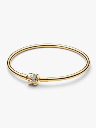 Funkelnder Bangle mit Fassverschluss – 14-karätige Vergoldung