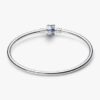 Funkelnder Bangle mit Fassverschluss – Sterlingsilber