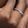 Funkelnder, überlappender Ring aus Sterlingsilber
