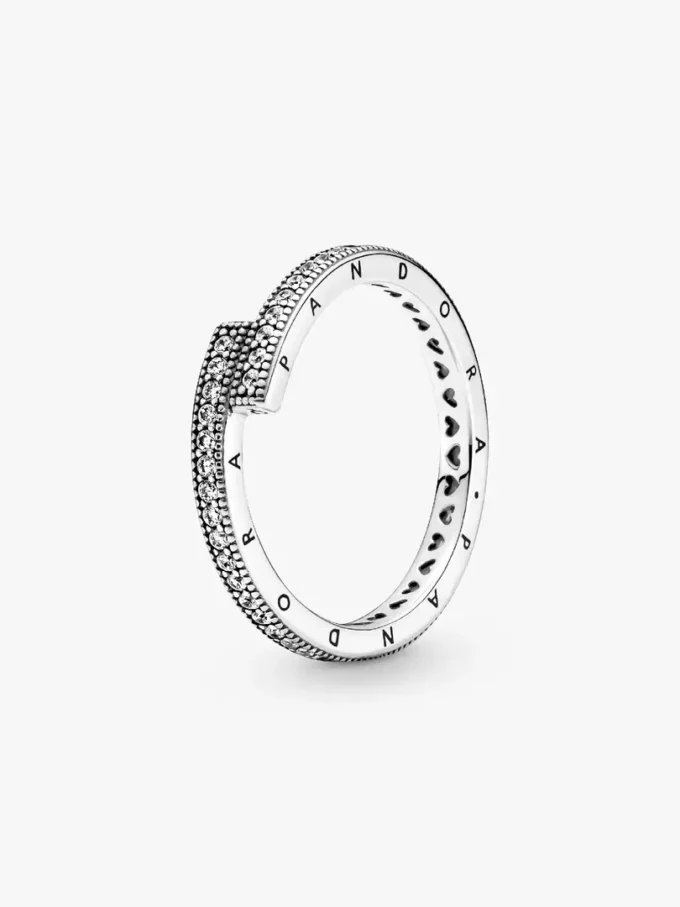 Funkelnder, überlappender Ring aus Sterlingsilber