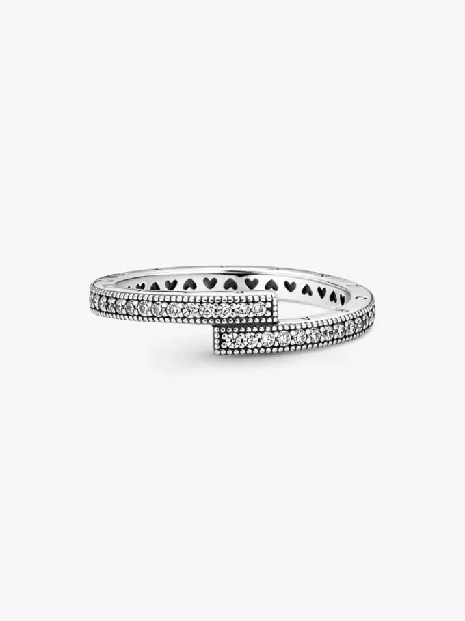 Funkelnder, überlappender Ring aus Sterlingsilber