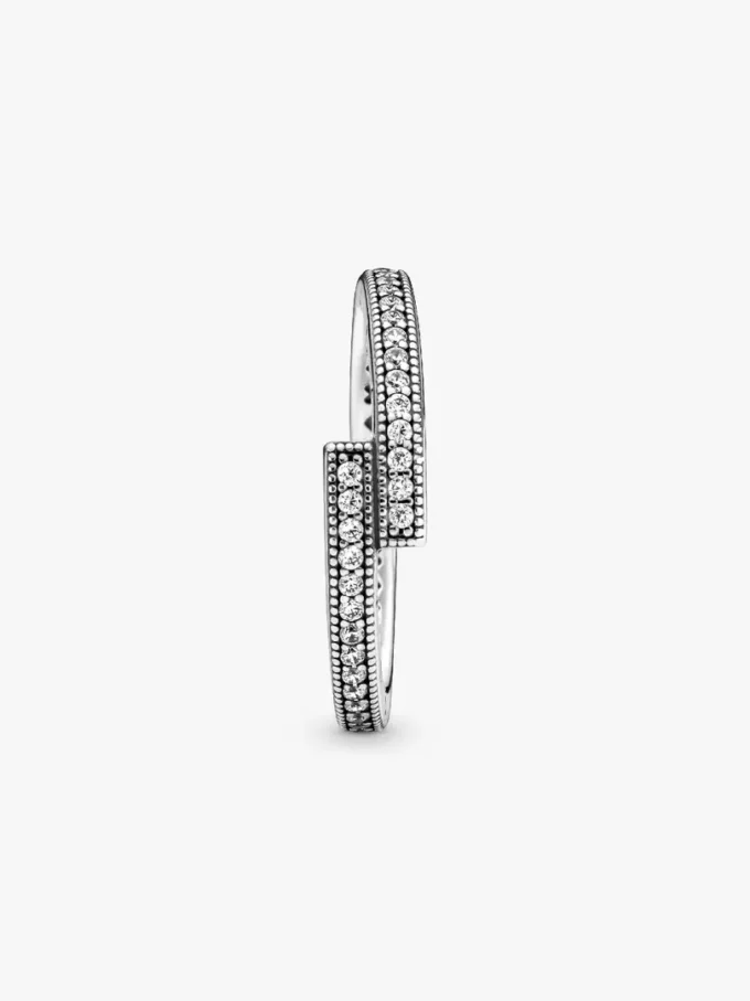 Funkelnder, überlappender Ring aus Sterlingsilber