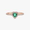 Funkelnder blauer Ring mit erhabenem Herz – 14 Karat Roségold-Beschichtung