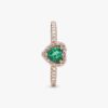 Funkelnder blauer Ring mit erhabenem Herz – 14 Karat Roségold-Beschichtung