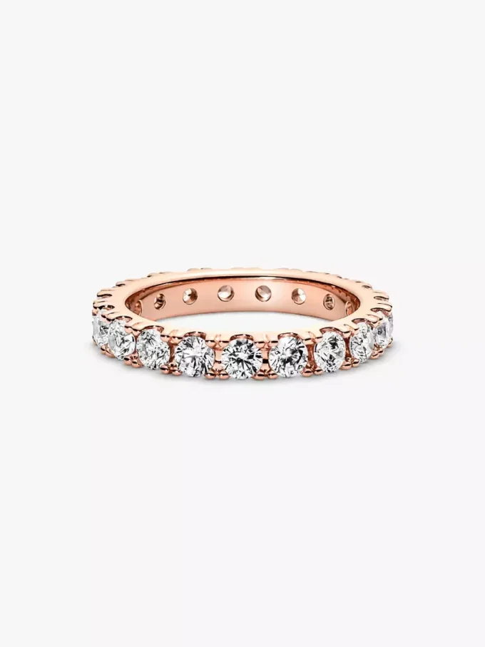 Funkelnder Eternity-Ring mit 14 Karat Roségold-Beschichtung Funkelnder Eternity-Ring mit 14 Karat Roségold-Beschichtung