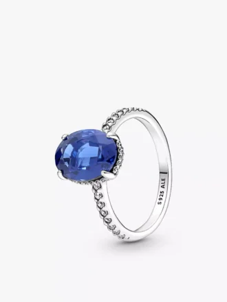 Funkelnder Statement-Halo-Ring aus Sterlingsilber