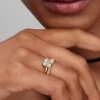 Funkelnder Glücksklee-Ring zum Teilen, 14-karätig vergoldet
