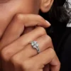 Funkelnder Glücksklee-Teilbarer Ring aus Sterlingsilber Funkelnder Glücksklee-Teilbarer Ring aus Sterlingsilber