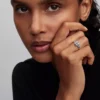 Funkelnder Glücksklee-Teilbarer Ring aus Sterlingsilber Funkelnder Glücksklee-Teilbarer Ring aus Sterlingsilber