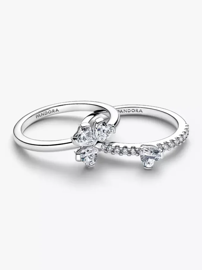 Funkelnder Glücksklee-Teilbarer Ring aus Sterlingsilber Funkelnder Glücksklee-Teilbarer Ring aus Sterlingsilber
