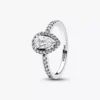 Funkelnder Halo-Ring mit Birnsteinen aus Sterlingsilber Funkelnder Halo-Ring mit Birnsteinen aus Sterlingsilber