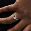 Funkelnder Herbarium-Cluster-Offener Ring aus Sterlingsilber Funkelnder Herbarium-Cluster-Offener Ring aus Sterlingsilber