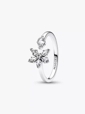 Funkelnder Herbarium-Cluster-Offener Ring aus Sterlingsilber