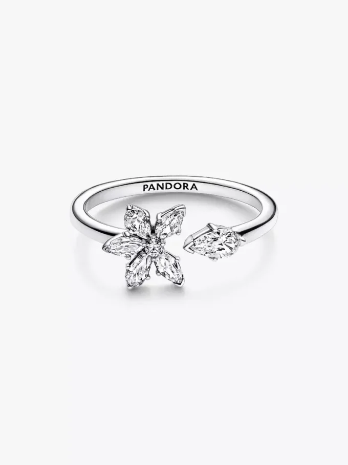 Funkelnder Herbarium-Cluster-Offener Ring aus Sterlingsilber Funkelnder Herbarium-Cluster-Offener Ring aus Sterlingsilber