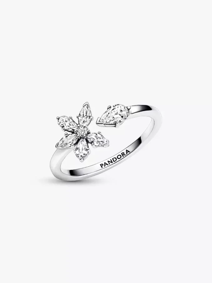 Funkelnder Herbarium-Cluster-Offener Ring aus Sterlingsilber Funkelnder Herbarium-Cluster-Offener Ring aus Sterlingsilber