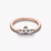 Funkelnder Herbarium-Cluster-Ring, 14 Karat Roségold-Beschichtung