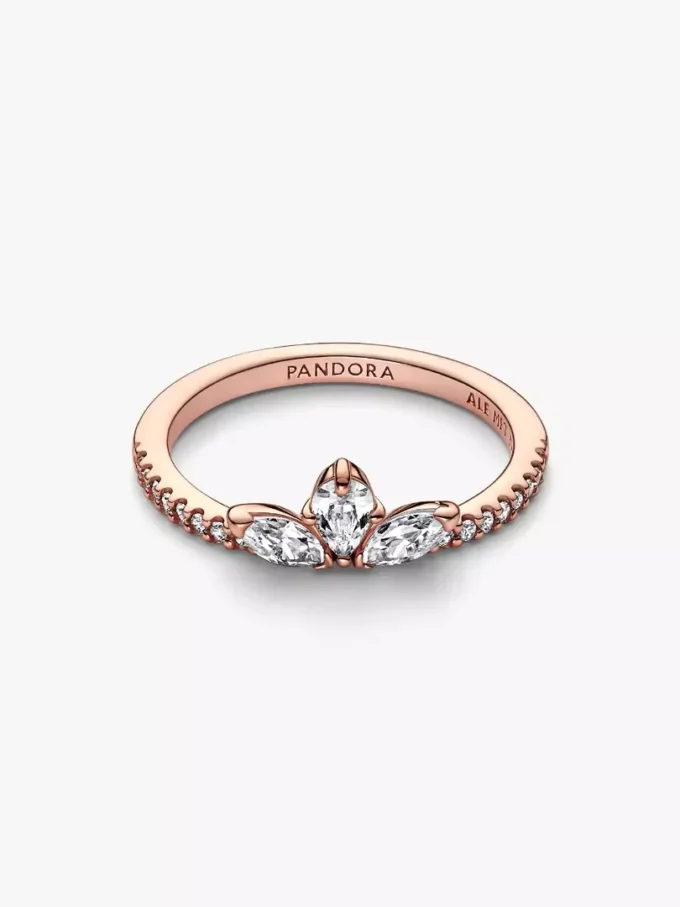 Funkelnder Herbarium-Cluster-Ring, 14 Karat Roségold-Beschichtung