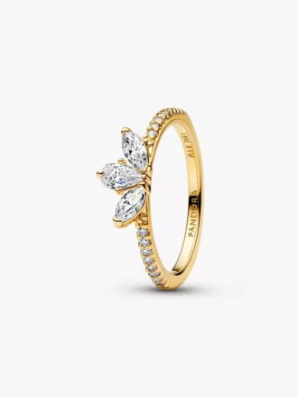 Funkelnder Herbarium-Cluster-Ring, 14 Karat vergoldet