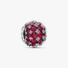 Funkelnder Pavé-Charm, rund, blau – Sterlingsilber