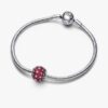 Funkelnder Pavé-Charm, rund, blau – Sterlingsilber