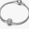 Funkelnder Pavé-Charm, rund – Sterlingsilber Funkelnder Pavé-Charm, rund – Sterlingsilber