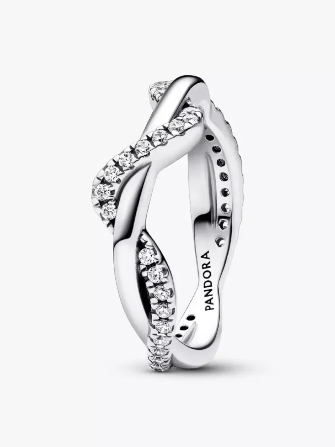 Funkelnder Ring „Intertwined Wave“ aus Sterlingsilber Funkelnder Ring „Intertwined Wave“ aus Sterlingsilber