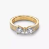 Funkelnder Ring mit doppelreihiger Schleife, 14-karätig vergoldet Funkelnder Ring mit doppelreihiger Schleife, 14-karätig vergoldet