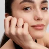 Funkelnder Ring mit erhabenem Herz, 14-karätige Roségoldbeschichtung Funkelnder Ring mit erhabenem Herz, 14-karätige Roségoldbeschichtung