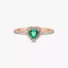 Funkelnder Ring mit erhabenem Herz, 14-karätige Roségoldbeschichtung Funkelnder Ring mit erhabenem Herz, 14-karätige Roségoldbeschichtung