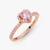 Funkelnder Ring mit erhabenem Herz, 14-karätige Roségoldbeschichtung Funkelnder Ring mit erhabenem Herz, 14-karätige Roségoldbeschichtung