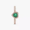 Funkelnder Ring mit erhabenem Herz, 14-karätige Roségoldbeschichtung Funkelnder Ring mit erhabenem Herz, 14-karätige Roségoldbeschichtung