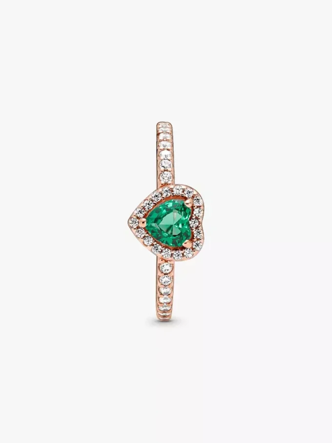 Funkelnder Ring mit erhabenem Herz, 14-karätige Roségoldbeschichtung Funkelnder Ring mit erhabenem Herz, 14-karätige Roségoldbeschichtung