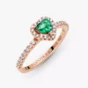 Funkelnder Ring mit erhabenem Herz, 14-karätige Roségoldbeschichtung Funkelnder Ring mit erhabenem Herz, 14-karätige Roségoldbeschichtung