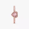 Funkelnder Ring mit erhabenem Herz, 14-karätige Roségoldbeschichtung Funkelnder Ring mit erhabenem Herz, 14-karätige Roségoldbeschichtung