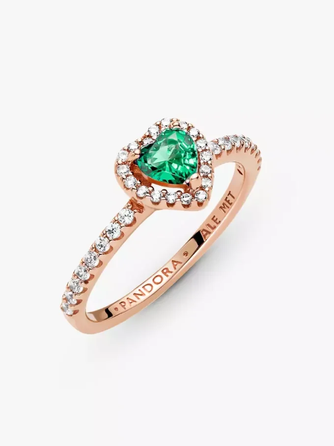 Funkelnder Ring mit erhabenem Herz, 14-karätige Roségoldbeschichtung Funkelnder Ring mit erhabenem Herz, 14-karätige Roségoldbeschichtung