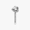 Funkelnder Ring mit erhabenem Herz – Sterlingsilber