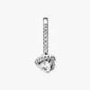 Funkelnder Ring mit erhabenem Herz – Sterlingsilber