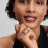 Funkelnder Ring mit erhabenem Herz – Sterlingsilber