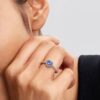 Funkelnder Ring mit erhabenem Herz – Sterlingsilber
