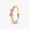 Funkelnder Ring mit rosa Schleife, 14-karätig vergoldet Funkelnder Ring mit rosa Schleife, 14-karätig vergoldet