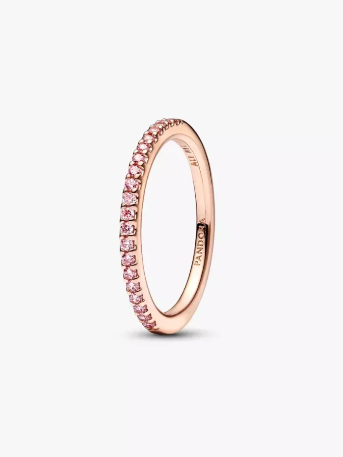Set aus zwei rosa funkelnden, erhöhten Herzringen Set aus zwei rosa funkelnden, erhöhten Herzringen