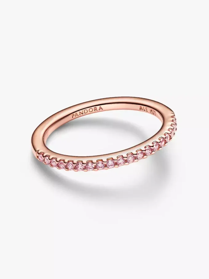 Funkelnder rosa Bandring, 14 Karat Roségold-Beschichtung Funkelnder rosa Bandring, 14 Karat Roségold-Beschichtung