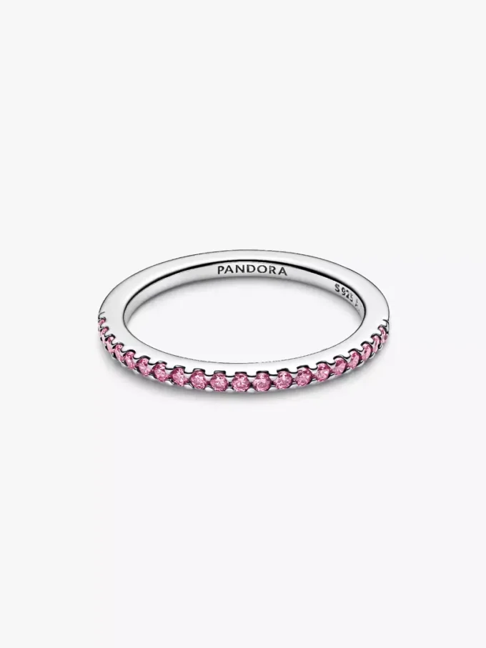 Funkelnder rosa Bandring aus Sterlingsilber Funkelnder rosa Bandring aus Sterlingsilber