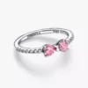 Funkelnder rosa Schleifenring aus Sterlingsilber Funkelnder rosa Schleifenring aus Sterlingsilber