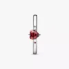 Funkelnder roter Herzring aus Sterlingsilber Funkelnder roter Herzring aus Sterlingsilber