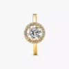 Funkelnder runder Halo-Ring, 14 Karat vergoldet Funkelnder runder Halo-Ring, 14 Karat vergoldet