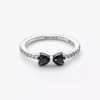 Funkelnder schwarzer Schleifenring aus Sterlingsilber Funkelnder schwarzer Schleifenring aus Sterlingsilber