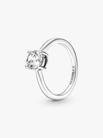 Funkelnder Solitärring – Sterlingsilber